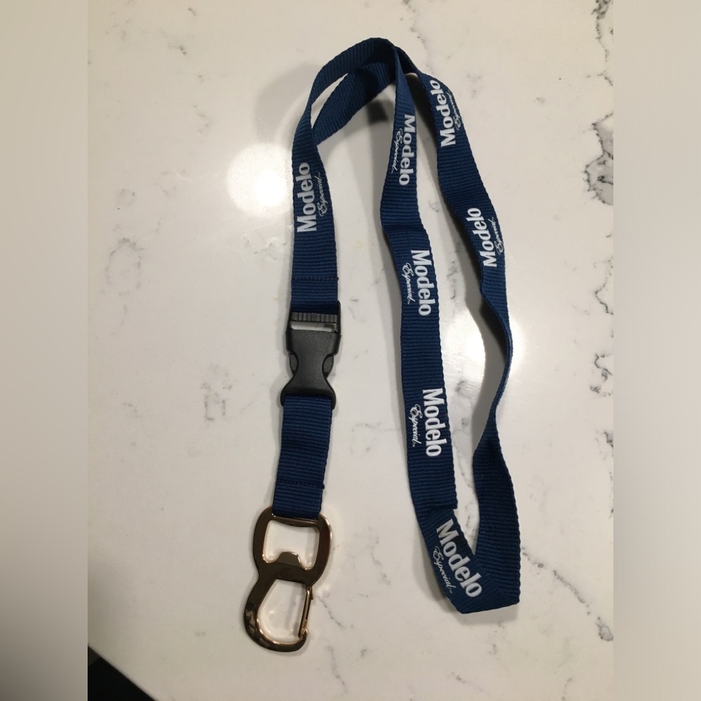 Modelo Beer Bottle Opener Lanyard Blue NEW